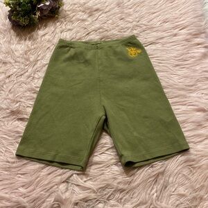 Cherry LA Olive Green Bike Shorts with Yellow Logo